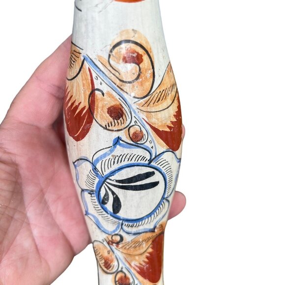 Vintage Tonala Mexican Pottery Hand Painted Pheasant Folk Art Figure 9” long - Picture 9 of 12